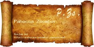 Pahocsa Zsombor névjegykártya